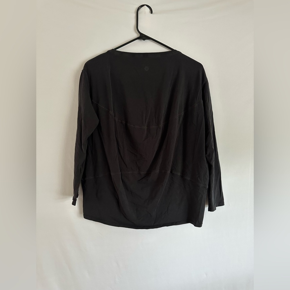 Lululemon Back In Action Long Sleeve Shirt Womens Black Oversized Boxy